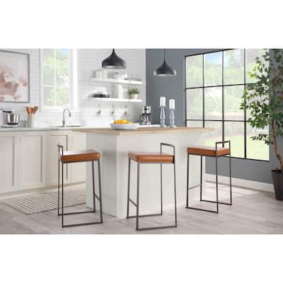 Carbon Loft Forrest Antique Stackable Fully Welded Counter Stool (Set of 3)