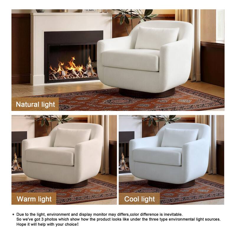 2 Set Modern Chenille Swivel Accent Chairs