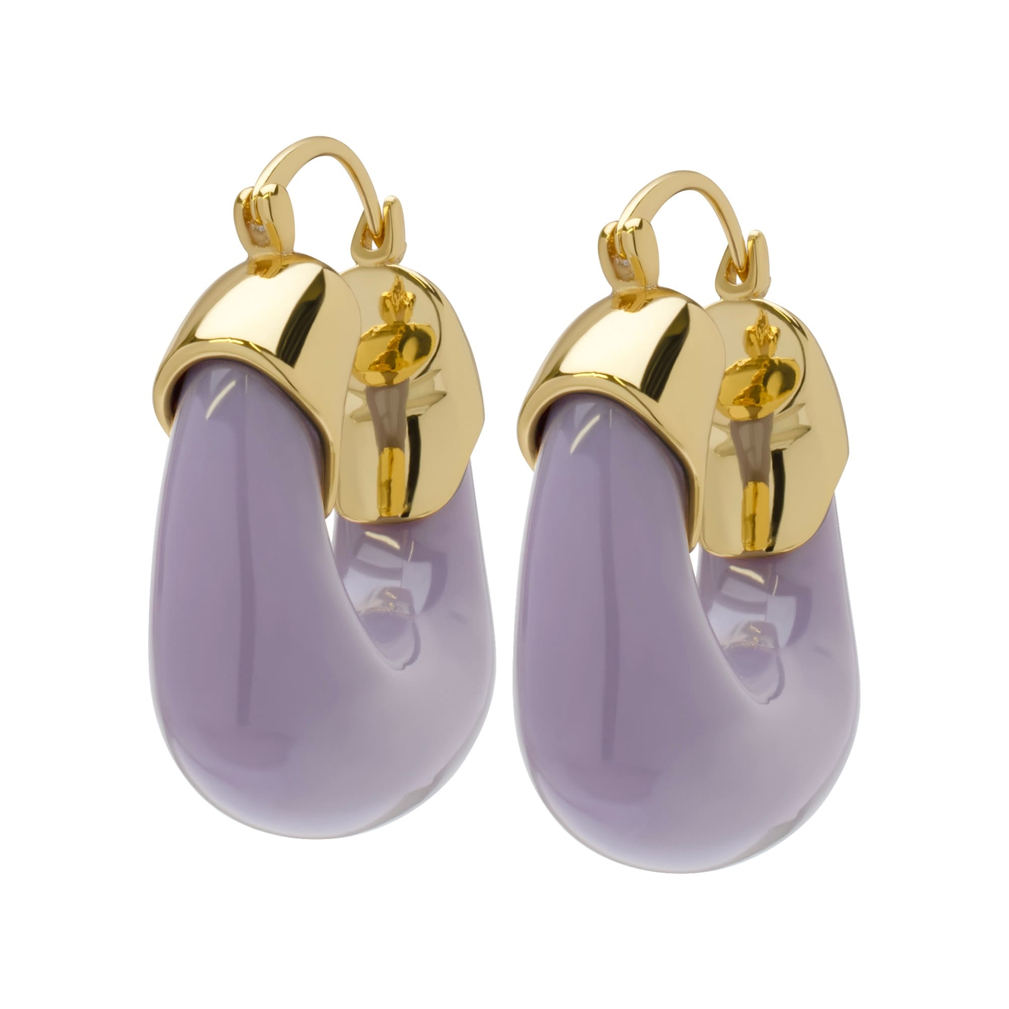 Victoria Townsend Gold Plated Chucky Resin Hoop Earring - On Sale
