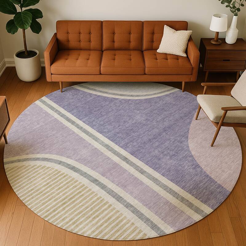 Machine Washable Indoor/ Outdoor Contemporary Keely Chantille Rug