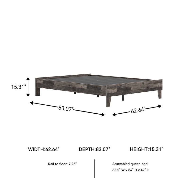 Signature Design by Ashley Neilsville Weathered Woodgrain Platform Bed