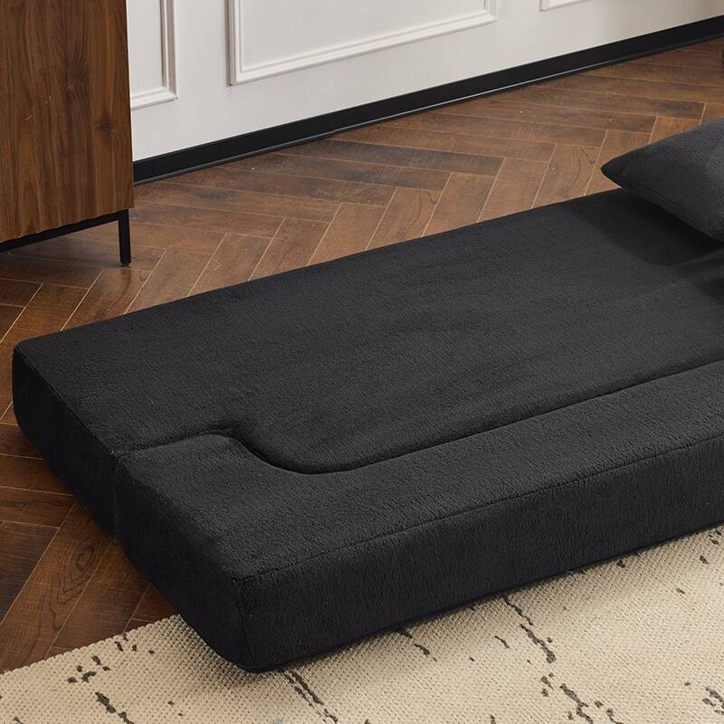 Sectional Sofa With 3 Ottoman Stools - Supportive Foam Fold-Out Bed, Compact Chenille Lounger