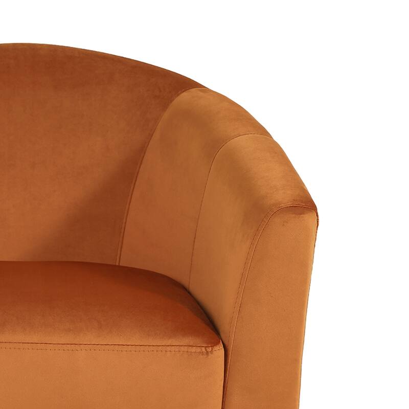 Modern Velvet Upholstered Swivel Barrel Chair for Living Room Lounge