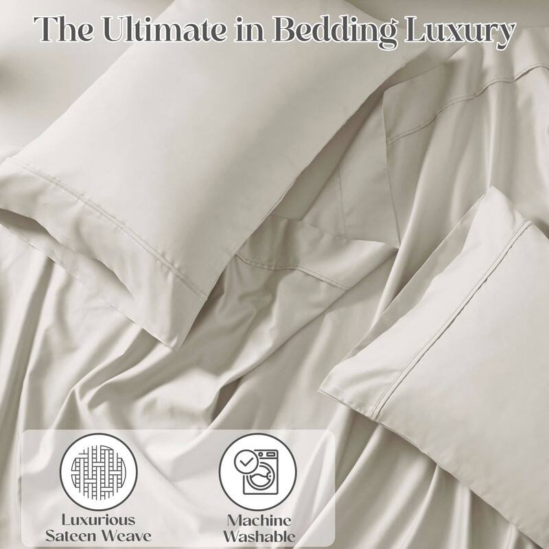 Superior Cotton Blend Solid 1500 Thread Count Deep Pocket Bed Sheet Set