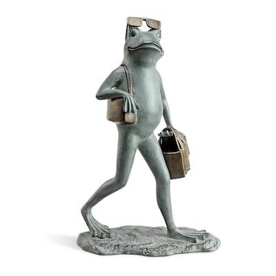 Suave Shopper Frog Garden Sculpture - Medium