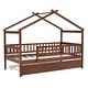 preview thumbnail 13 of 64, Pine Wood House Platform Bed with Trundle, Headboards - Creativity House Shape, Sturdy Build
