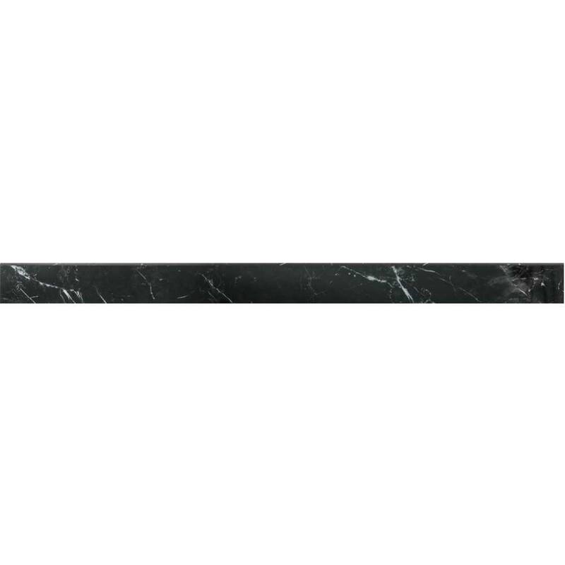 Penthouse 2in x 24in Porcelain Bullnose Wall Tile - Nero Marquina - 2 x 24 - 1 Piece