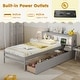 preview thumbnail 18 of 16, Twin Size Bed Frame with LED Light and Bookcase Headboard