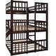 preview thumbnail 8 of 17, Full-Over-Full-Over-Full Triple Bed with Built-in Ladder and Slide , Triple Bunk Bed with Guardrails, Espresso