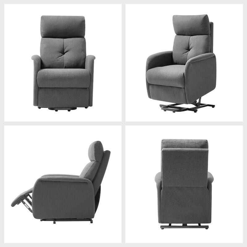 Elisa Mid-century Modern Power Remote Lift Assist Recliner with Metal Base