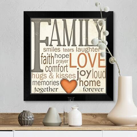 "Family Typography" Black Framed Print