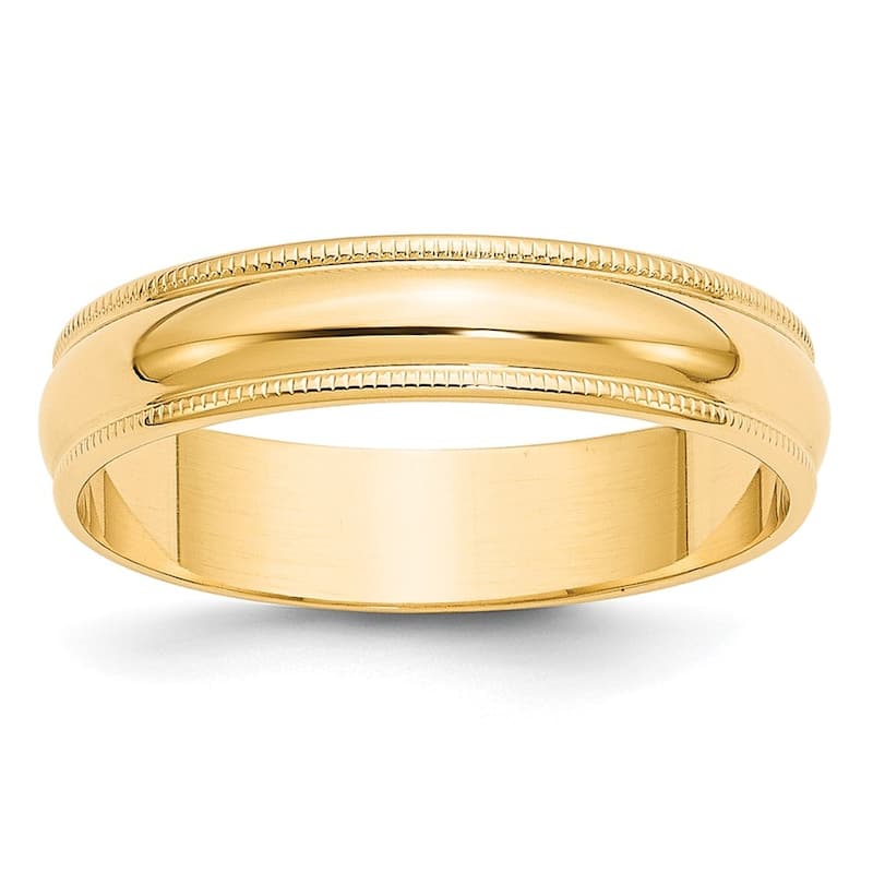 Oxford Ivy 10K Yellow Gold 5mm Classic Men's Milgrain Wedding Band - 11