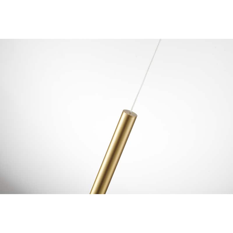 1-Light Gold LED Pendant With A White Acrylic Shade