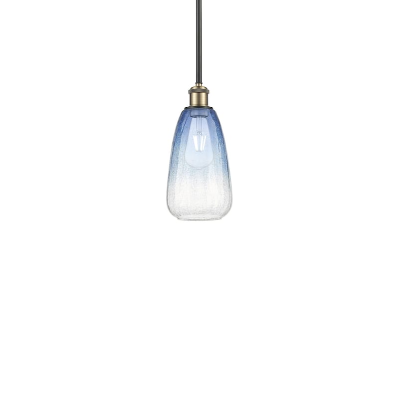 Innovations Lighting 516-1S-13-6 Brookhaven Almond Pendant Brookhaven - Black Antique Brass / Sapphire Blue