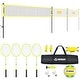 preview thumbnail 1 of 6, Patiassy 32ft, 26ft and 20ft Width and Height Adjustable Volleyball and Badminton Combo Set with Net