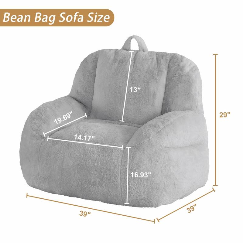 Large Bean Bag Chair, Comfortable Lounge Chair with Armrests