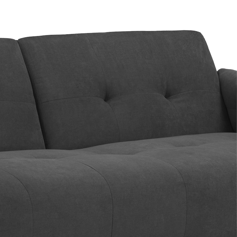 75" Convertible Sleeper Futon Sofa Bed With Adjustable Tufted Back