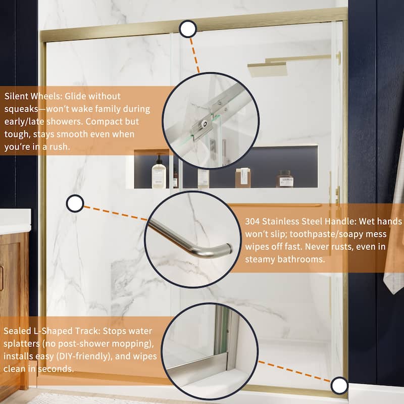 Modland 44-48''x 70'' Glass Shower Door - 44''-48''x 70''