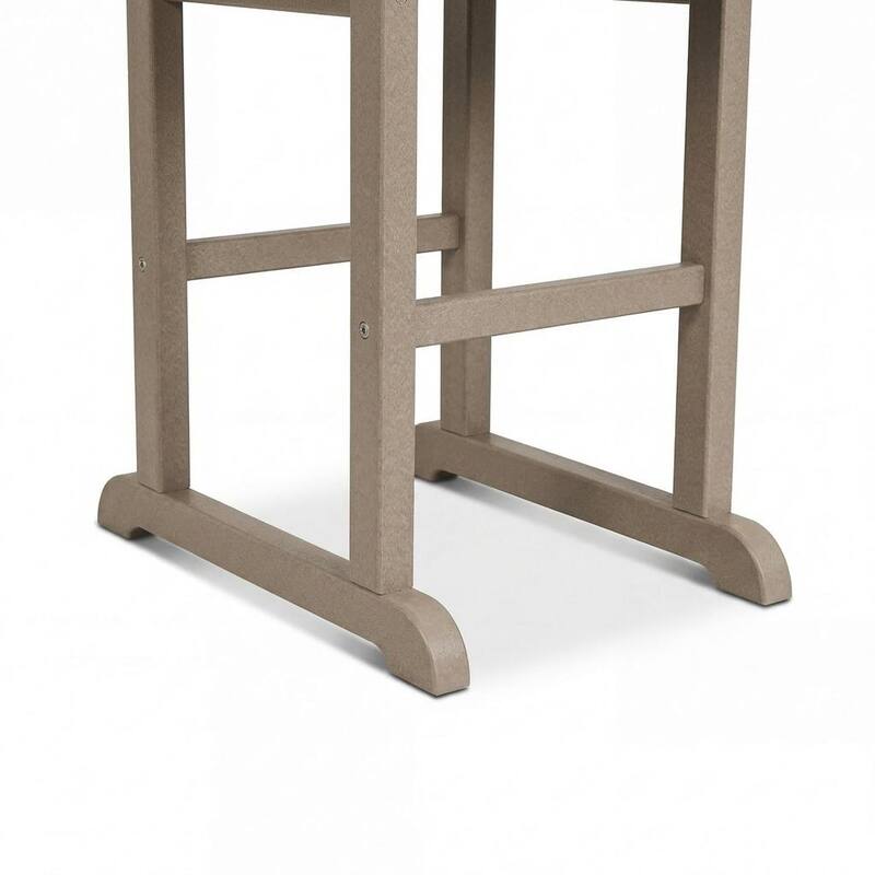 HDPE Bar-Height Outdoor Patio Pub Table, 42.1" Square High Top Bistro Table with Umbrella Hole, Weather-Resistant Slatted Top