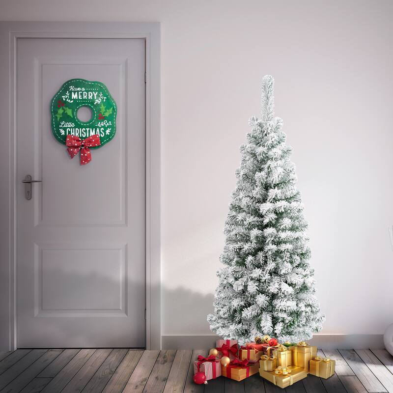 National Tree Company 4.5 ft. Acacia Pencil Slim Flocked Tree - 4.5 Foot