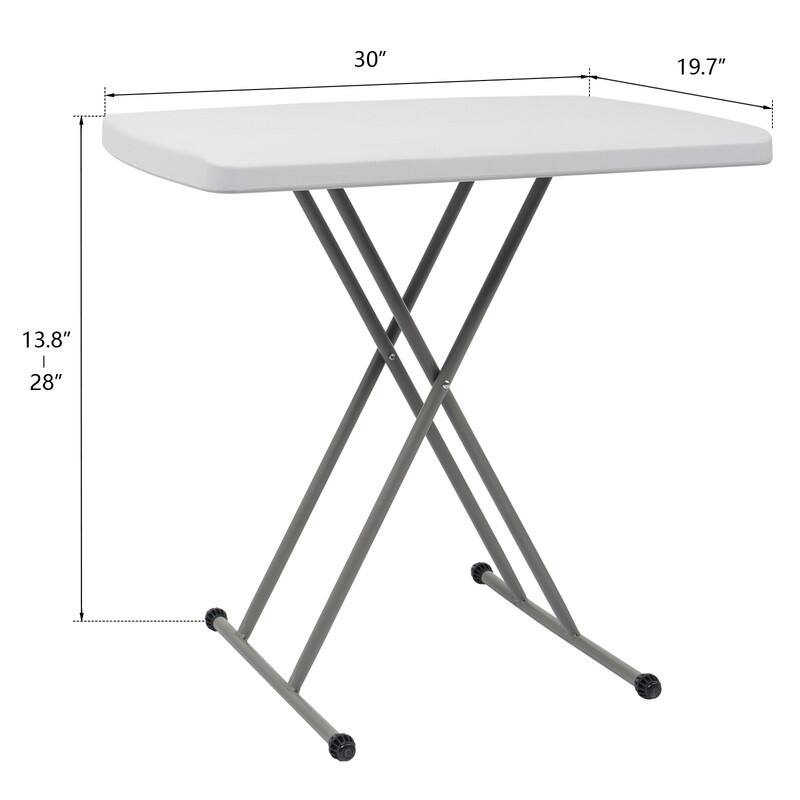 Karlhome 30'' HDPE Adjustable Folding Table Bed Bath & Beyond 36259369