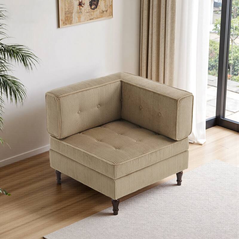 UIXE Corduroy Modular Corner Sofa Lounge Corner Arm Chair