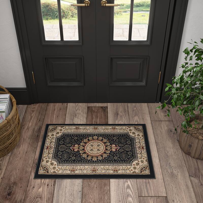 Soho Modern & Contemporary Medallion Indoor Area Rug - 2' x 3' - Black