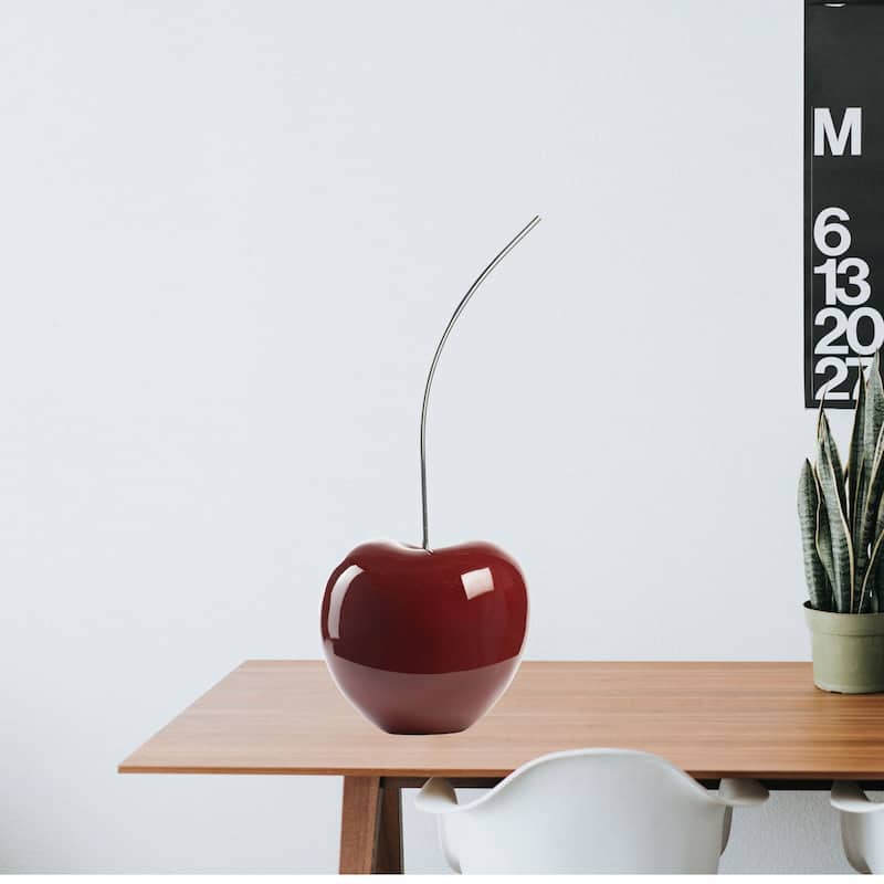 Cherry Resin Handmade 18" Sculpture - N/A - Burgundy