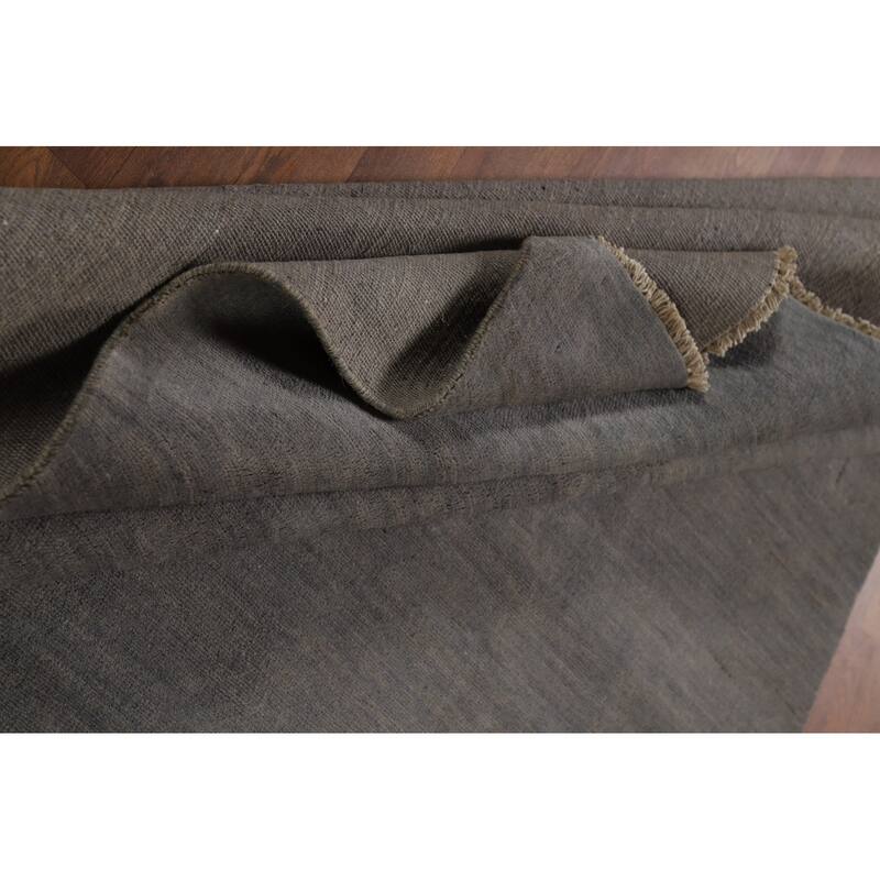 Gray Modern Gabbeh Oriental Area Rug Hand-Knotted Wool Carpet - 5'9" x 7'10"