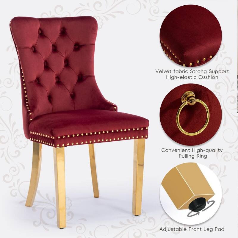 Tufted Naliheads Solid Wood Upholstered Dining Chairs Set of 6