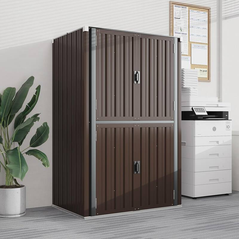 AECOJOY Outdoor Storage Cabinet Water-proof Shed for Patio