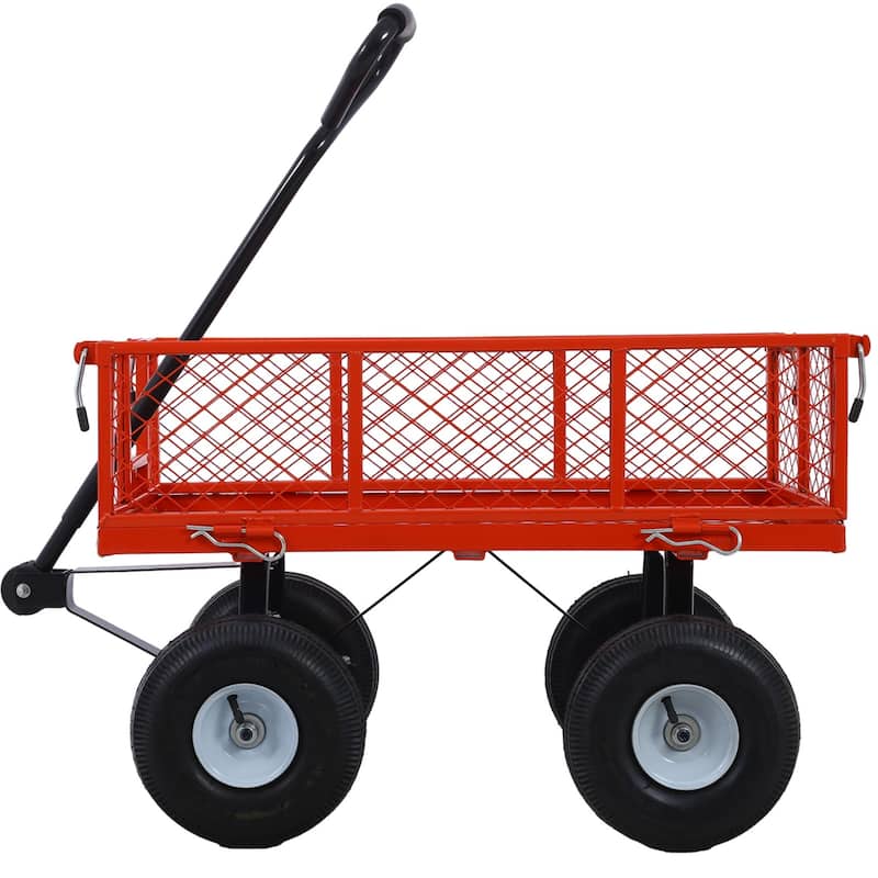 Outdoor multifunction utility cart with 550 lbs capacity and 10-inch tires