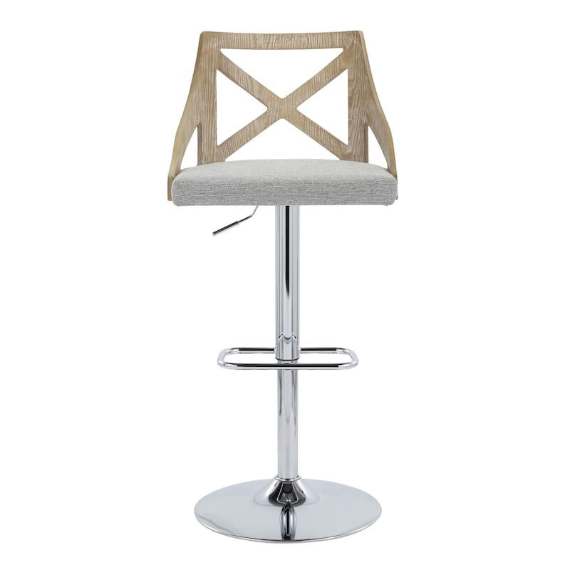 The Gray Barn Charlotte Adjustable Bar Stool with Rounded Rectangular Footrest (Set of 2)