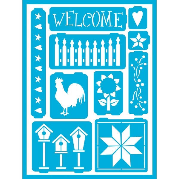 Americana Gloss Enamel Stencils 8"X6"-Country