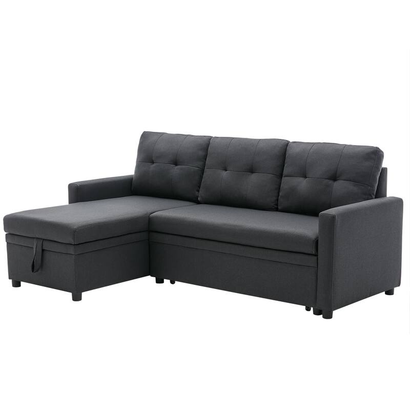 Linen L-Shaped 3-Seat Sofa Convertible Sectional Sofa