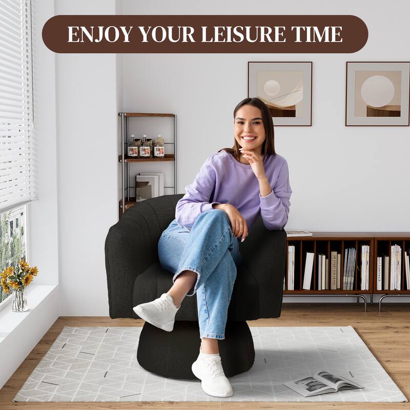 Ouyessir Oversized Modern Upholstered Barrel Chairs