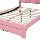 preview thumbnail 34 of 48, Seashell-Shaped Platform Bed Frame with 2 Drawers & LED