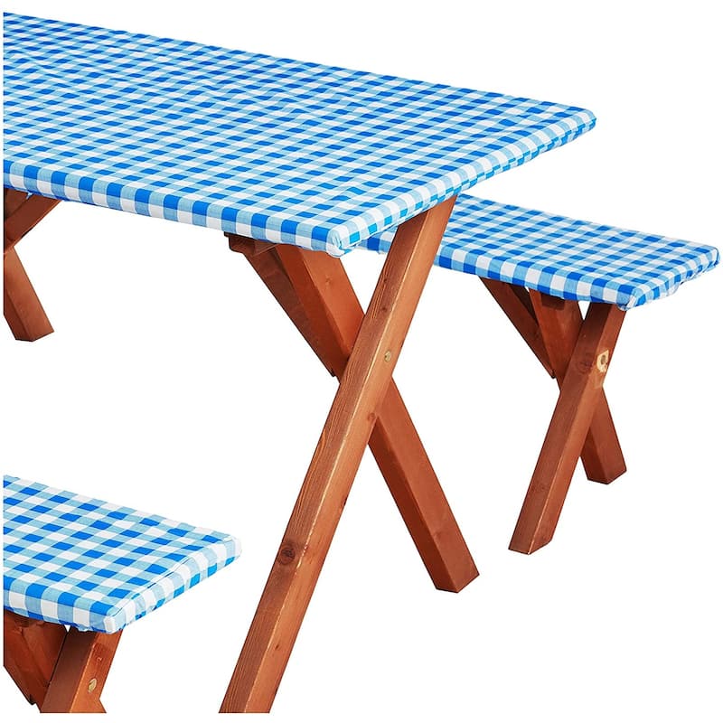 Violet Linen Deluxe Checkered Gingham Pattern Tablecloth - 72" X 28"