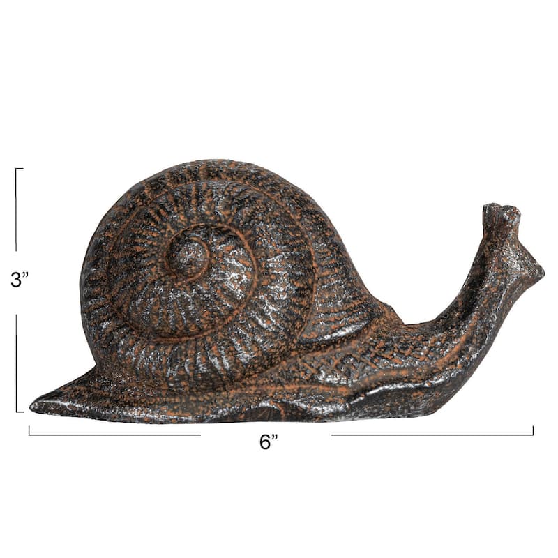 Cast Metal Snail Accent Decor - 5.8"L x 2.5"W x 2.9"H