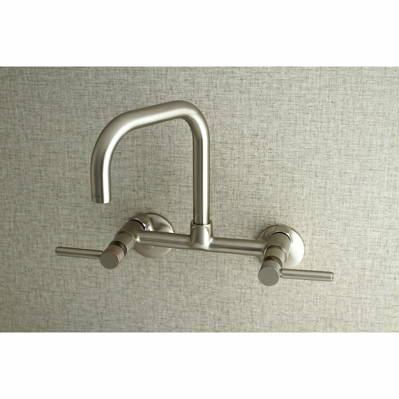 Concord 8-Inch Adjustable Center Wall Mount Kitchen Faucet in Matte Black