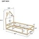 preview thumbnail 6 of 6, Natural Twin Size Pine Wood Floor bed with House-shaped Headboard and Fences for Bedroom