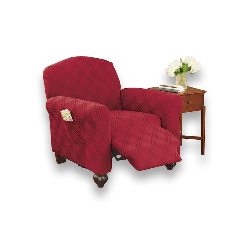 Double Diamond Stretch Furniture Cover - Jumbo Recliner
