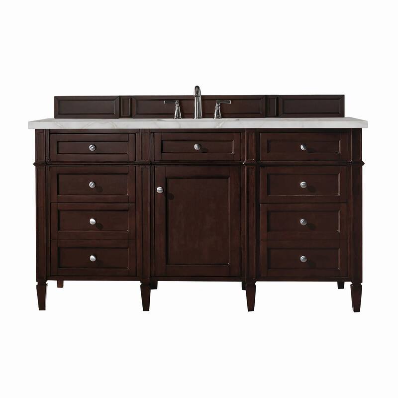 James Martin Vanities 650-V60S-3VSL Brittany 60" Single Basin Poplar - Burnished Mahogany