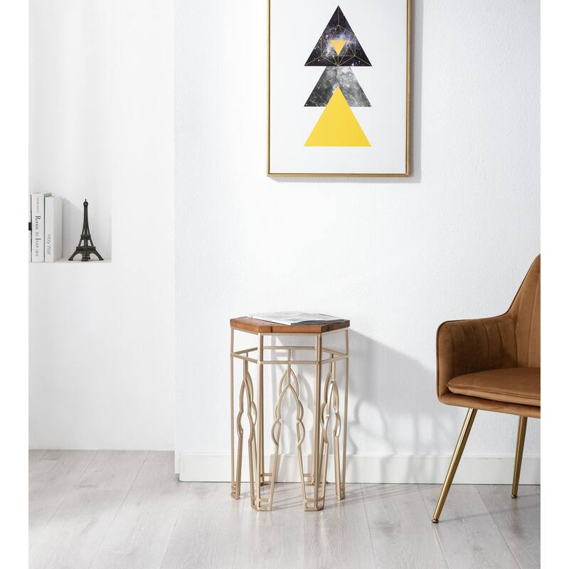 Boraam Genevieve Gold and Natural Nesting Tables