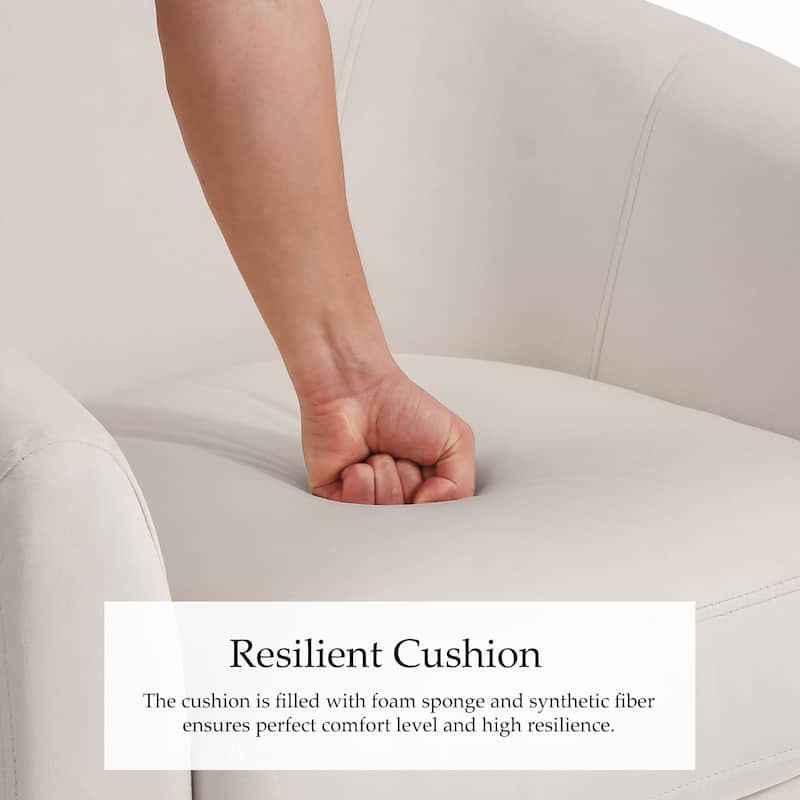 Set of 2 Velvet Swivel Accent Chairs Barrel Chairs with Plush Cushion