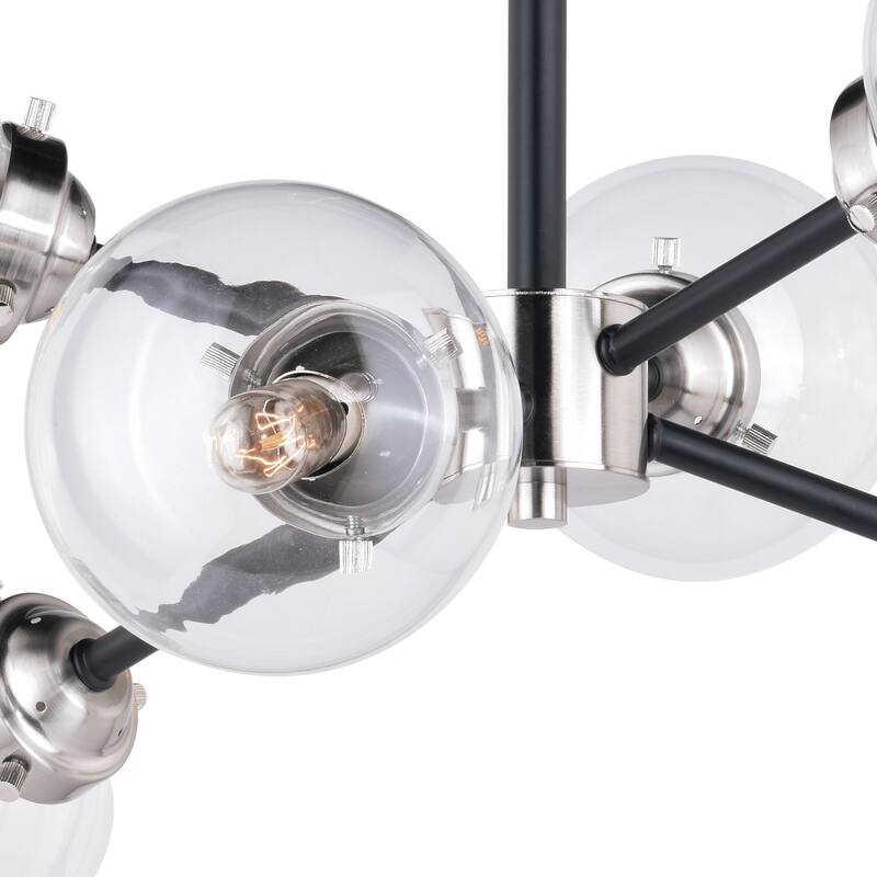 Orbit Nickel and Bronze Sputnik Semi Flush Mount Ceiling Light - 25-in W x 12.25-in H x 25-in D