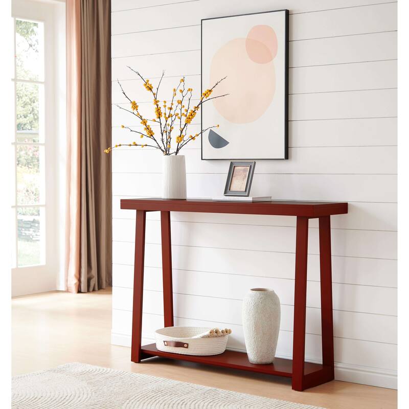 Emma Collection Wood 36" Modern Console Table with Shelf - Red