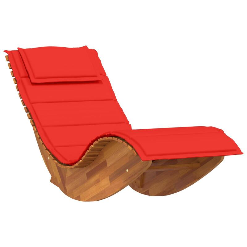 vidaXL Rocking Sun Loungers with Cushions 2 pcs Solid Wood Acacia - 23.6 x 60.6 x 29.1