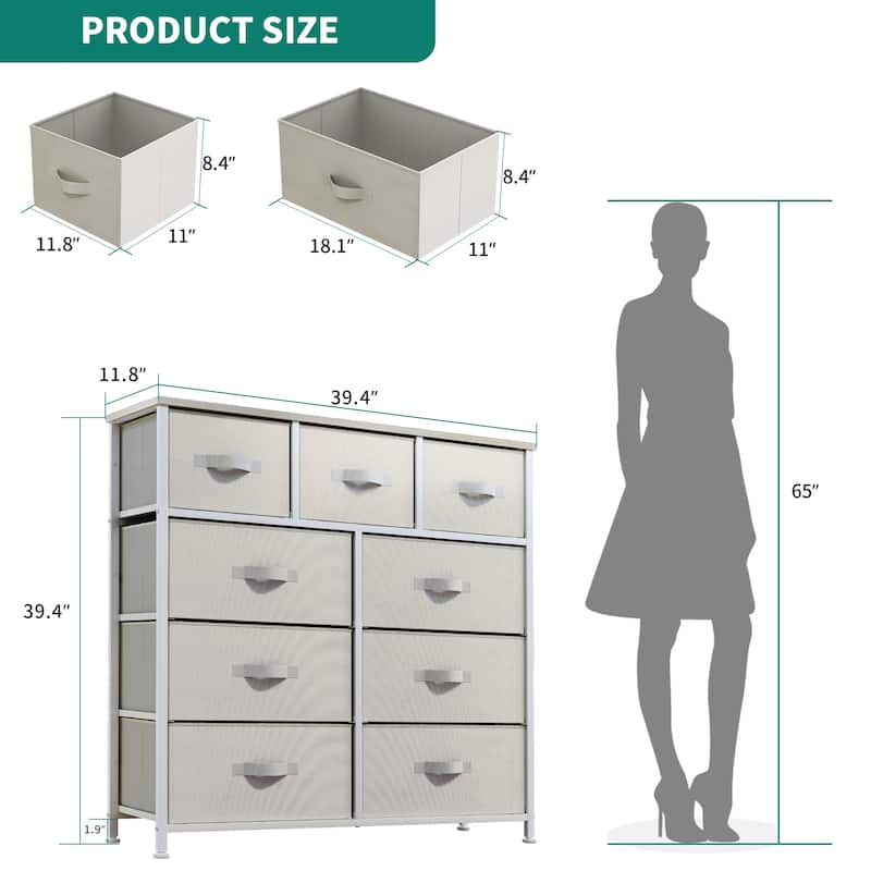 Modern Wide Dresser Storage Tower
