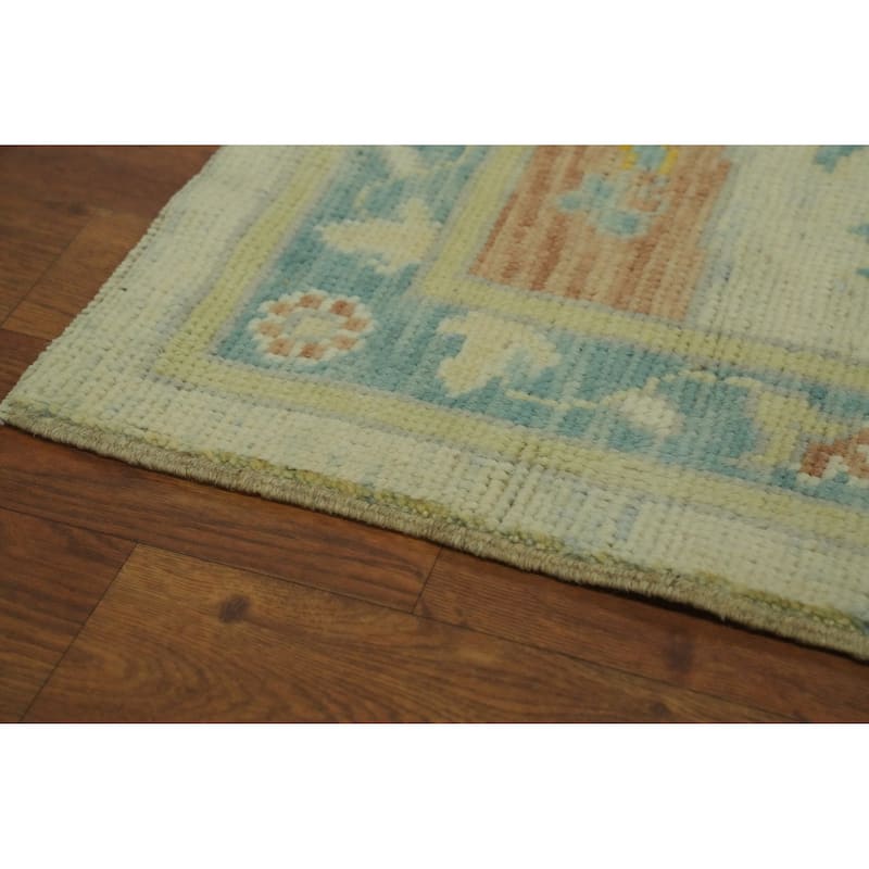 Handmade Wool Oushak Turkish Area Rug, Medallion Geometric Carpet - 10' 1'' X 8' 6''